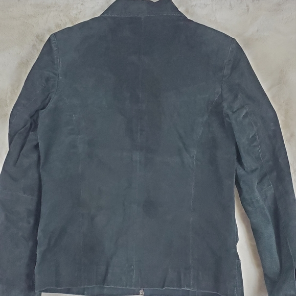 VTG Austin Clothing Womens Small Biker Jacket Black Leather Zip Moto Retro - Picture 2 of 11